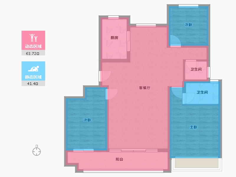 山东省-泰安市-盛世康园-80.00-户型库-动静分区