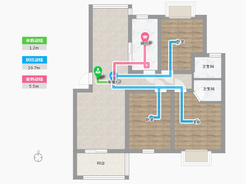 江苏省-苏州市-珠村华庭-82.21-户型库-动静线