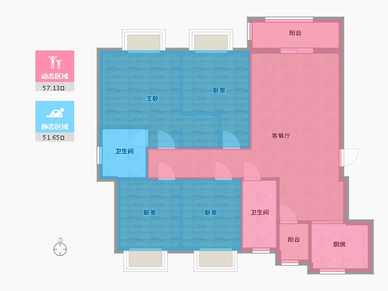 四川省-达州市-国际嘉园三期-97.60-户型库-动静分区