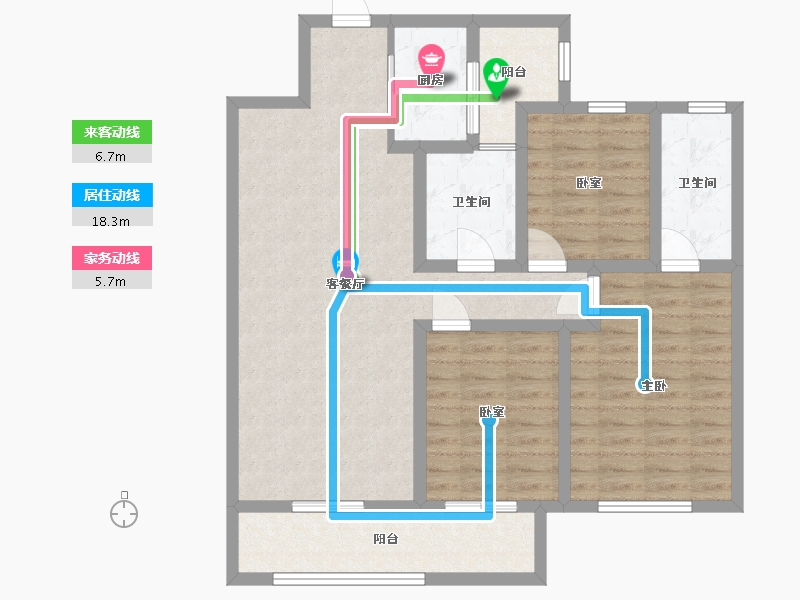 四川省-凉山彝族自治州-美程滨江悦城-88.80-户型库-动静线