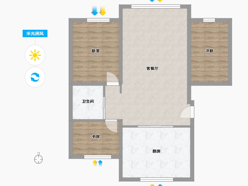 黑龙江省-佳木斯市-北辰名郡-96.80-户型库-采光通风