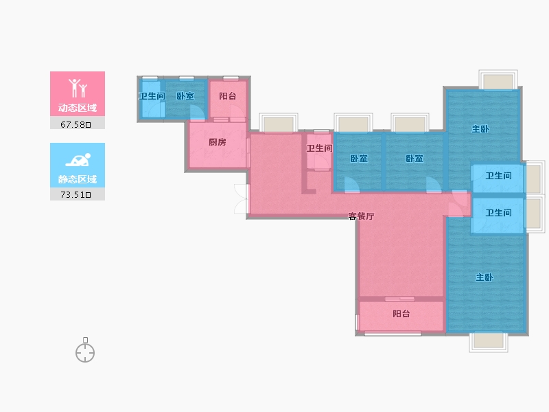 四川省-成都市-人居东湖长岛-147.24-户型库-动静分区