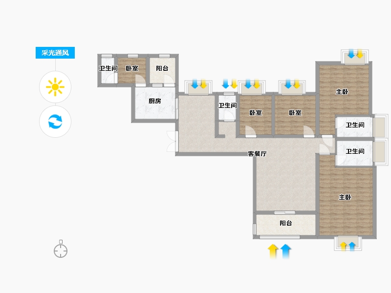 四川省-成都市-人居东湖长岛-147.24-户型库-采光通风