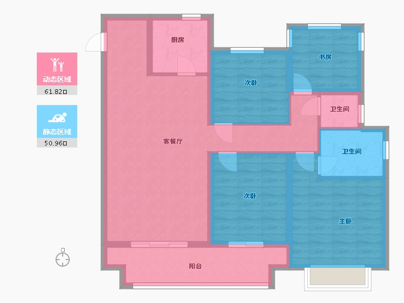 浙江省-温州市-新都华庭-100.80-户型库-动静分区