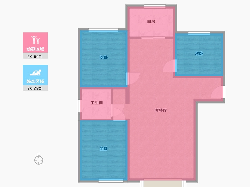 新疆维吾尔自治区-乌鲁木齐市-新铝德源红郡-83.00-户型库-动静分区