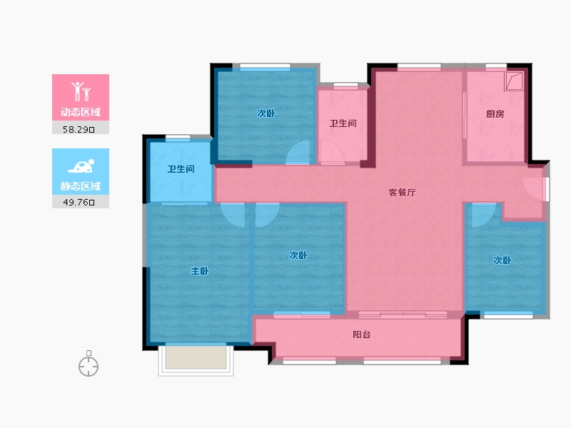 广东省-汕尾市-时代名都-107.95-户型库-动静分区