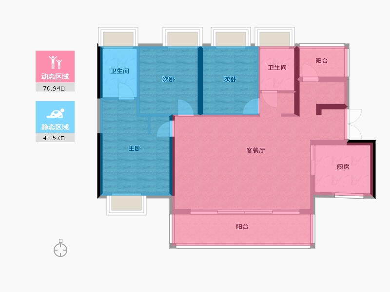 广东省-阳江市-保利中央公园-103.68-户型库-动静分区