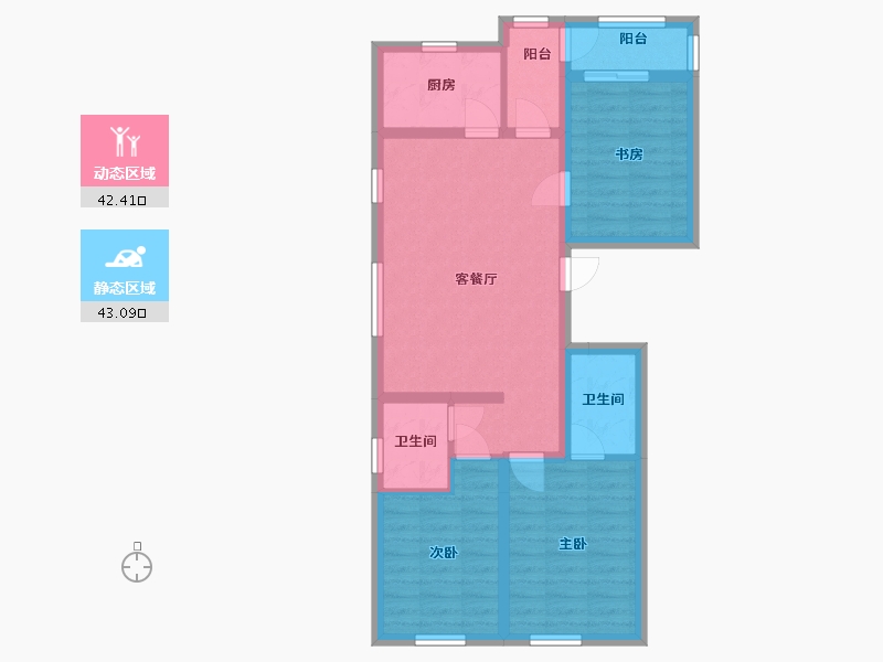 辽宁省-沈阳市-长堤湾-93.60-户型库-动静分区