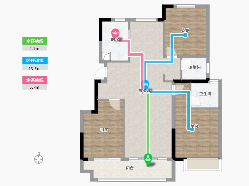 安徽省-蚌埠市-世茂沁雅瞰云台-96.00-户型库-动静线