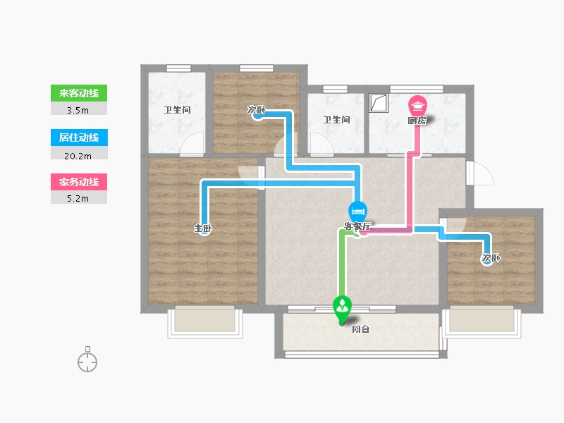 江苏省-南通市-云海尚品-85.71-户型库-动静线