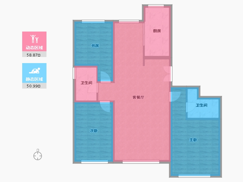 内蒙古自治区-赤峰市-中唐富山嘉苑-C区D区-109.00-户型库-动静分区