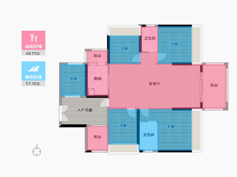 广西壮族自治区-贵港市-迎宾华府-105.82-户型库-动静分区