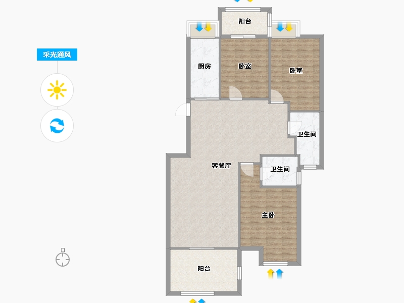 福建省-厦门市-碧海蓝天-119.03-户型库-采光通风