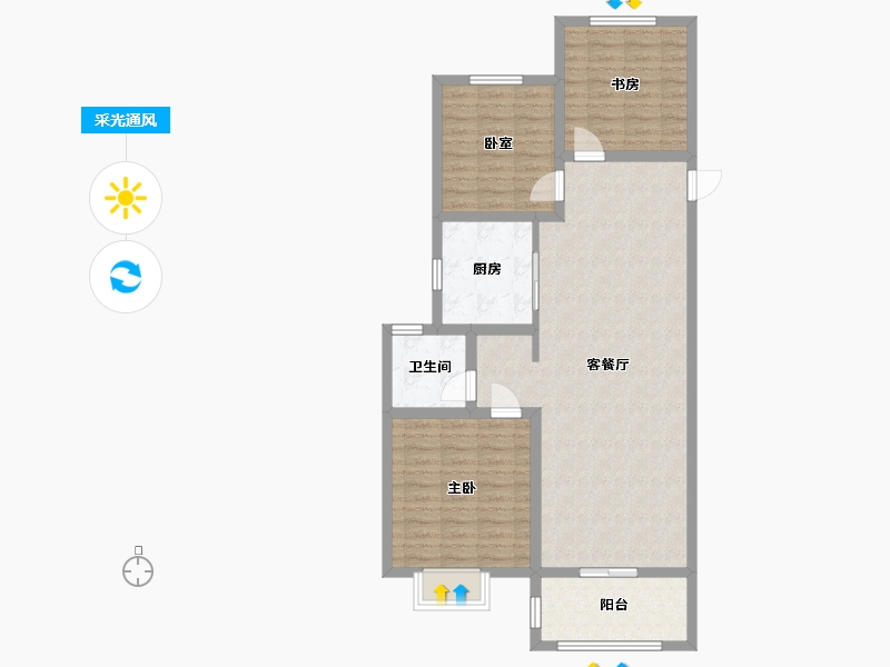 江苏省-宿迁市-奥园誉湖书院-95.00-户型库-采光通风