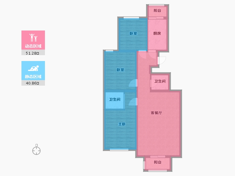 北京-北京市-朝丰家园-90.00-户型库-动静分区