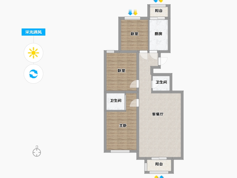 北京-北京市-朝丰家园-90.00-户型库-采光通风