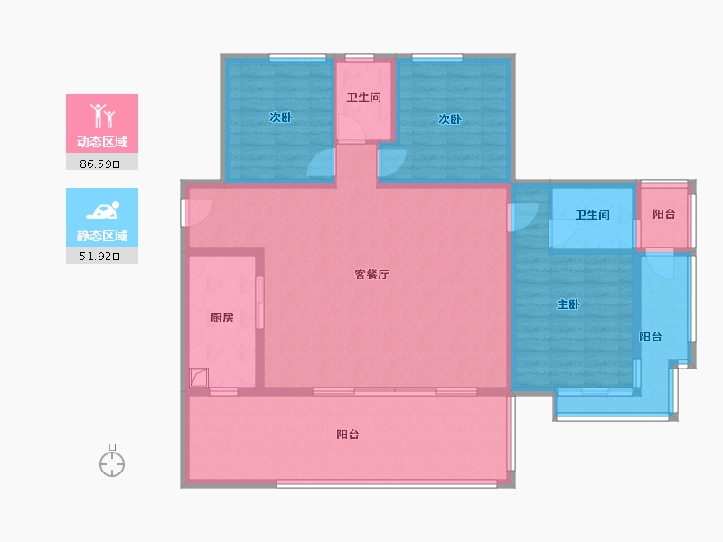 河南省-郑州市-澳龙港湾-124.00-户型库-动静分区