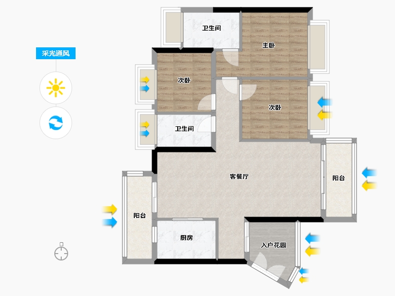 广东省-韶关市-沙湖绿洲-99.00-户型库-采光通风