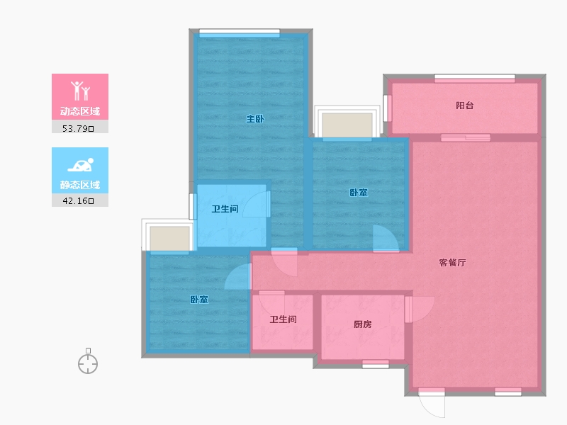 湖北省-黄冈市-蕲春府-86.40-户型库-动静分区