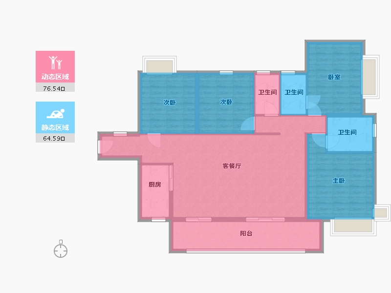 广西壮族自治区-梧州市-泰基帝景湾-128.00-户型库-动静分区