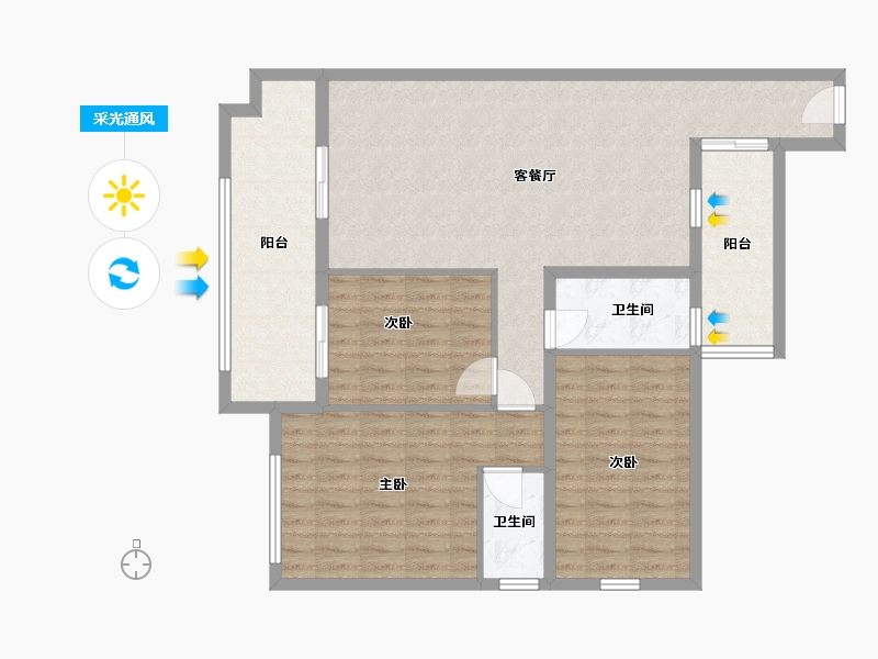 广西壮族自治区-河池市-豪门时代-104.00-户型库-采光通风