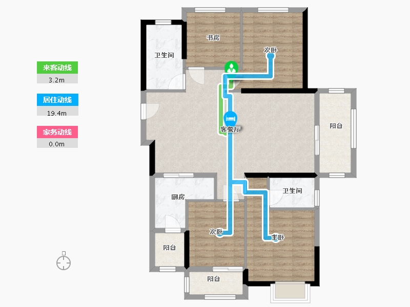 湖南省-郴州市-金色御园-135.00-户型库-动静线