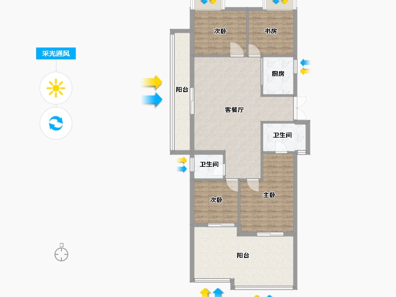 福建省-福州市-中建元亨府-120.00-户型库-采光通风