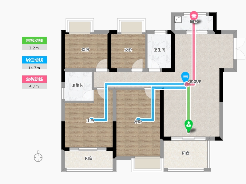 安徽省-阜阳市-临庐公馆时代都会-95.00-户型库-动静线