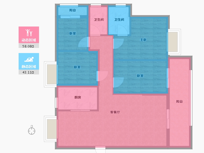 福建省-龙岩市-城发壹品望郡-99.20-户型库-动静分区