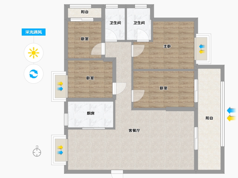 福建省-龙岩市-城发壹品望郡-99.20-户型库-采光通风