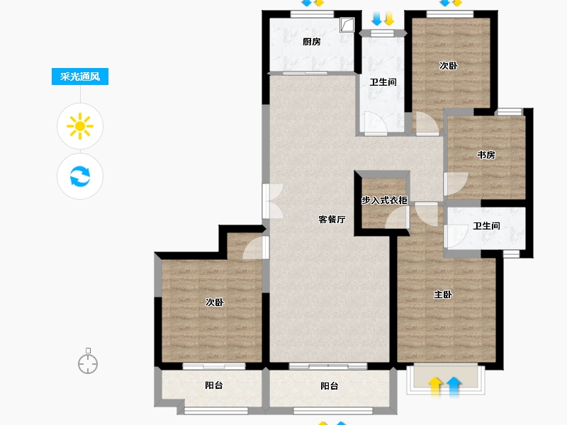 山东省-德州市-嘉诚东郡-A区-131.61-户型库-采光通风