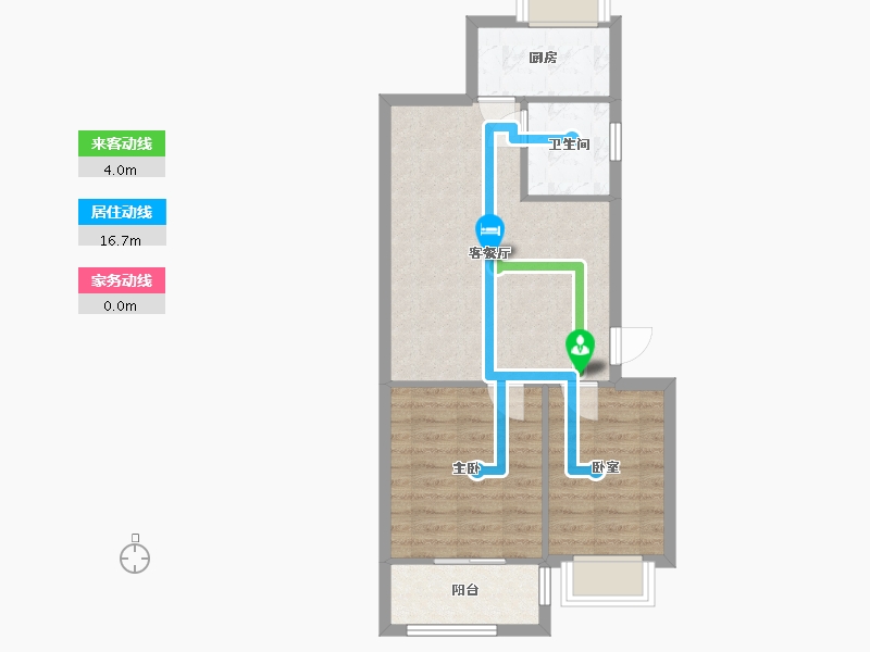 湖南省-长沙市-金帆小区-64.57-户型库-动静线