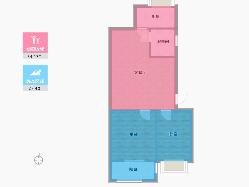 湖南省-长沙市-金帆小区-64.57-户型库-动静分区