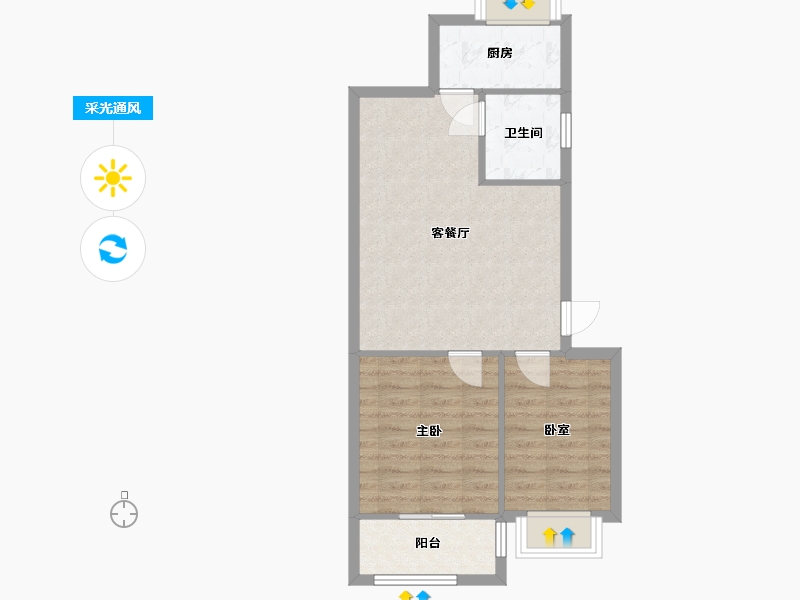 湖南省-长沙市-金帆小区-64.57-户型库-采光通风