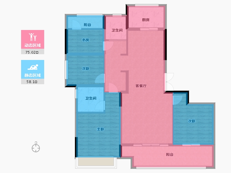 安徽省-合肥市-绿城招商诚园-120.00-户型库-动静分区