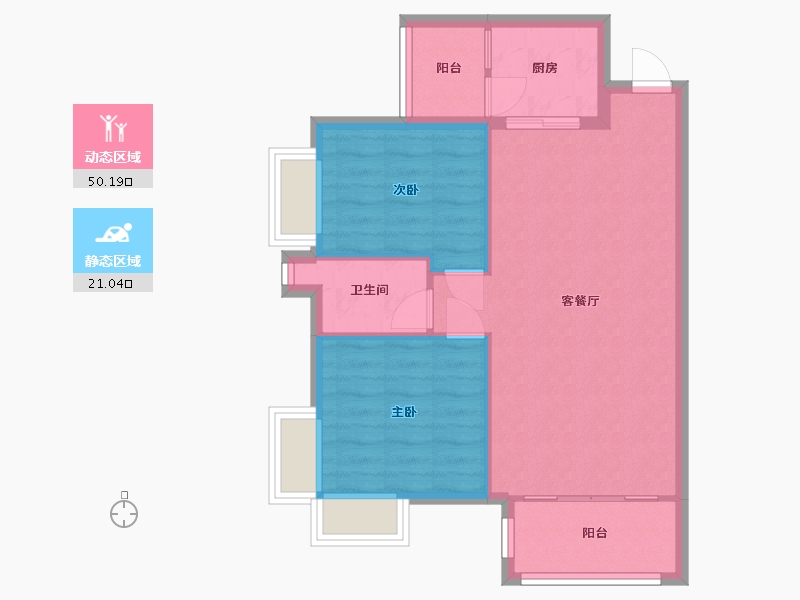 广东省-珠海市-珠江南湾-67.29-户型库-动静分区