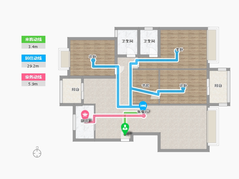 河南省-南阳市-卧龙官邸-125.00-户型库-动静线