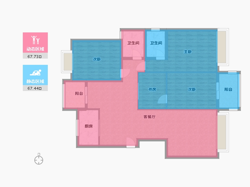 河南省-南阳市-卧龙官邸-125.00-户型库-动静分区