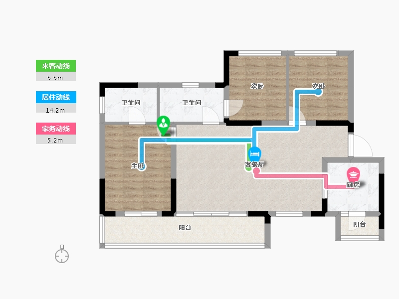 四川省-成都市-华建锦院-85.78-户型库-动静线