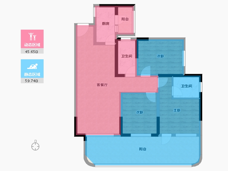 四川省-德阳市-众博·未来城-92.89-户型库-动静分区