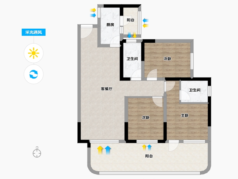 四川省-德阳市-众博·未来城-92.89-户型库-采光通风