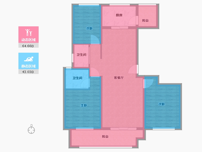 安徽省-阜阳市-意禾天玺-96.00-户型库-动静分区