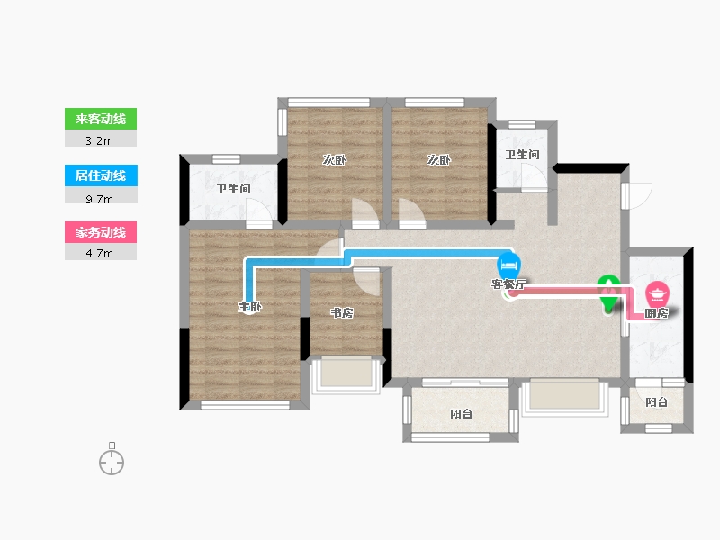 四川省-资阳市-朗基香樾府-90.40-户型库-动静线