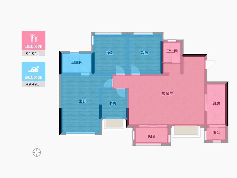 四川省-资阳市-朗基香樾府-90.40-户型库-动静分区