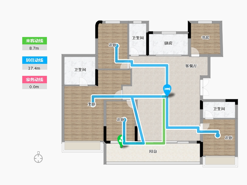 浙江省-杭州市-绿城交投汀岸晓庐-160.26-户型库-动静线