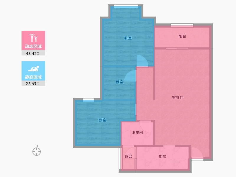 重庆-重庆市-恒大同景国际城-A区-70.00-户型库-动静分区