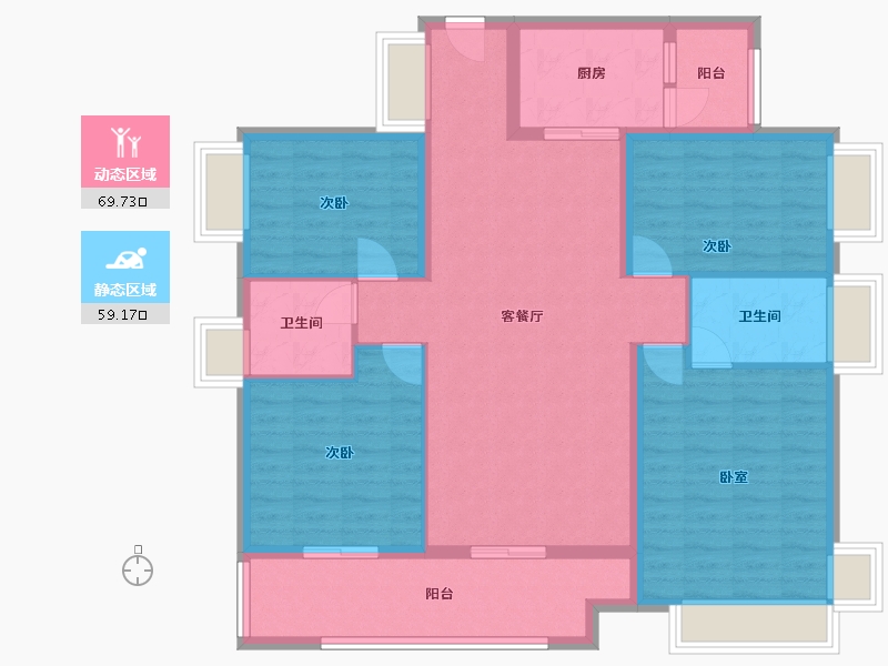 广东省-湛江市-保利原嘉花园-116.70-户型库-动静分区