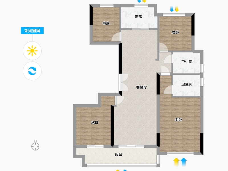 浙江省-嘉兴市-崇文家苑-101.60-户型库-采光通风