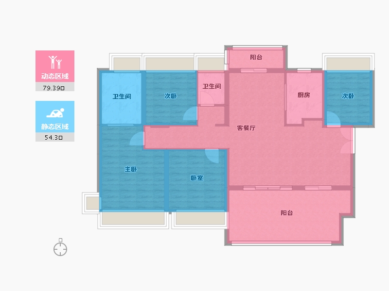 广东省-珠海市-横琴华发广场-120.80-户型库-动静分区