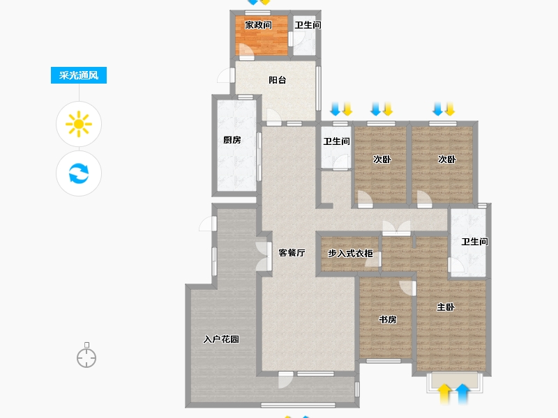 河北省-石家庄市-天洲视界城-186.17-户型库-采光通风